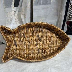 Demdaco wicker fish shaped basket